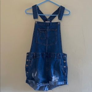 Forever 21 Denim Short Overalls